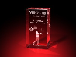 Pokale : Glaspokal als Golfpokal für den VIRO Cup